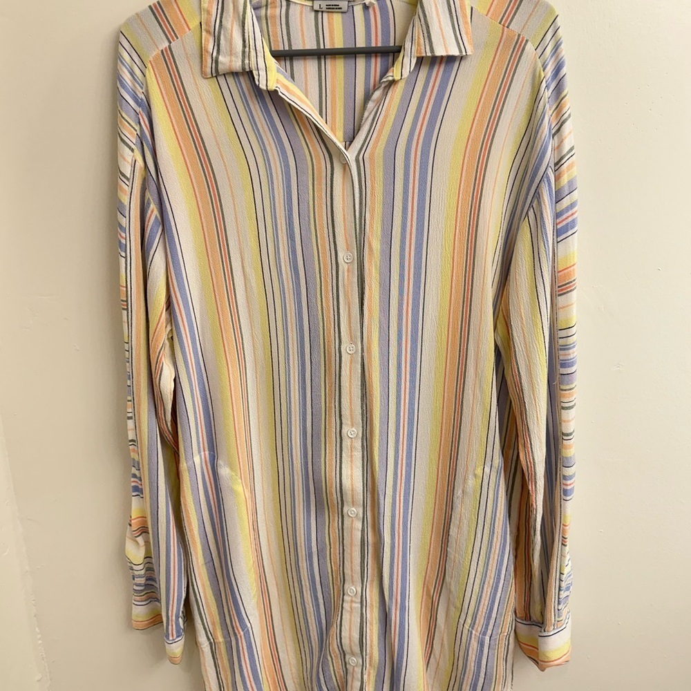 Prana Colorful Striped Scheena Swimsuit Cover-Up Tunic SZ L - Picture 8 of 14
